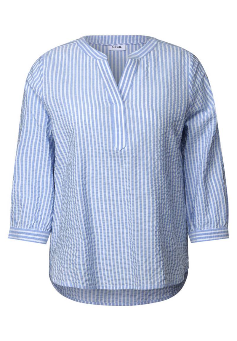 Cecil - Gestreifte Seersucker Bluse blau - Gr. - S von Cecil