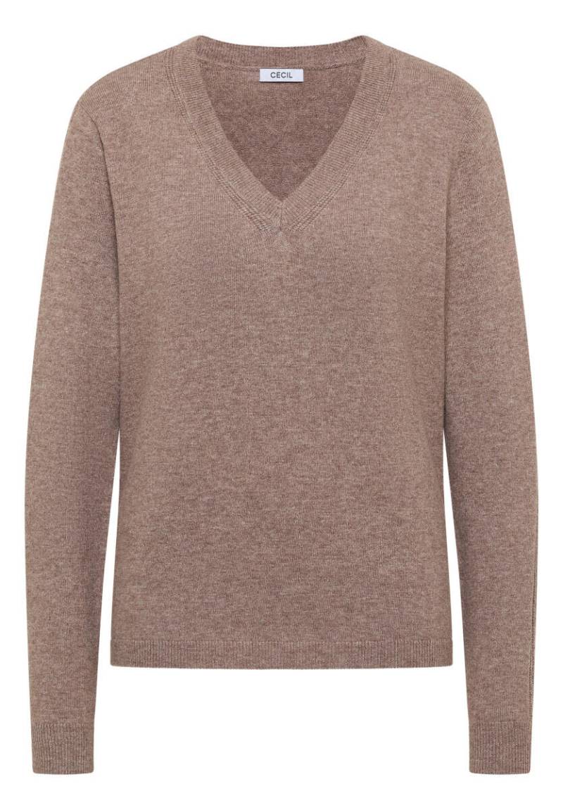 Cecil - Kuscheliger V-Neck Pullover braun - Gr. - L von Cecil