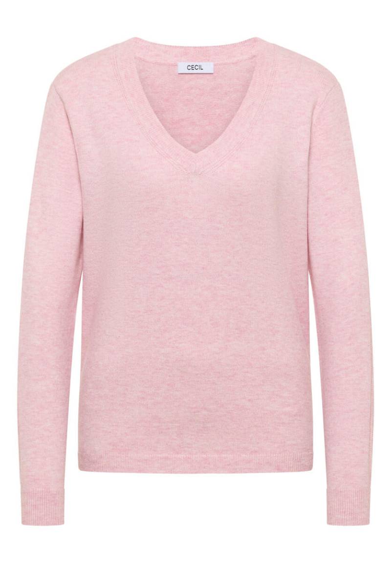 Cecil - Kuscheliger V-Neck Pullover pink - Gr. - L von Cecil