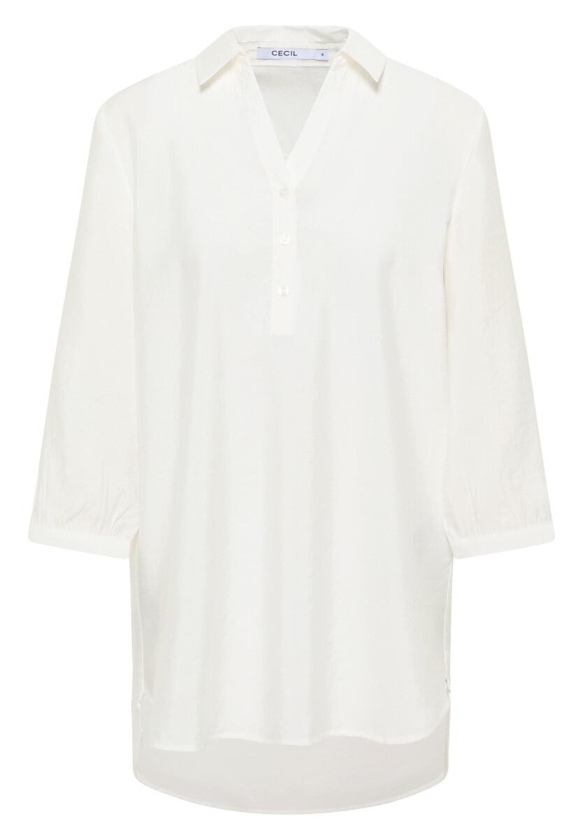 Cecil - Lange Bluse in Unifarbe weiß - Gr. - M von Cecil