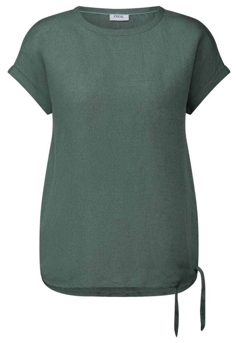 Cecil - Leinenmix Bluse mit Knoten grün - Gr. - S von Cecil