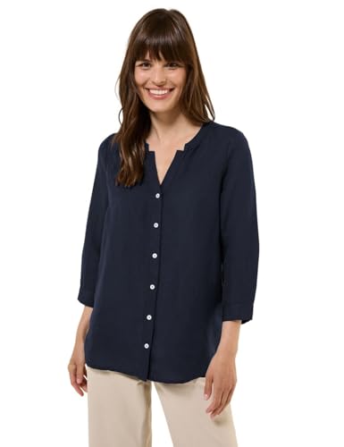 Cecil Leinenmix Tunika mit Knöpfen universal Blue L von Cecil