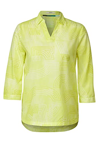 Cecil Damen B343842 Longbluse, Limelight Yellow, XS von Cecil