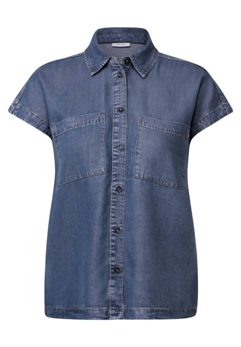 Cecil - Lyocell Bluse blau - Gr. - L von Cecil