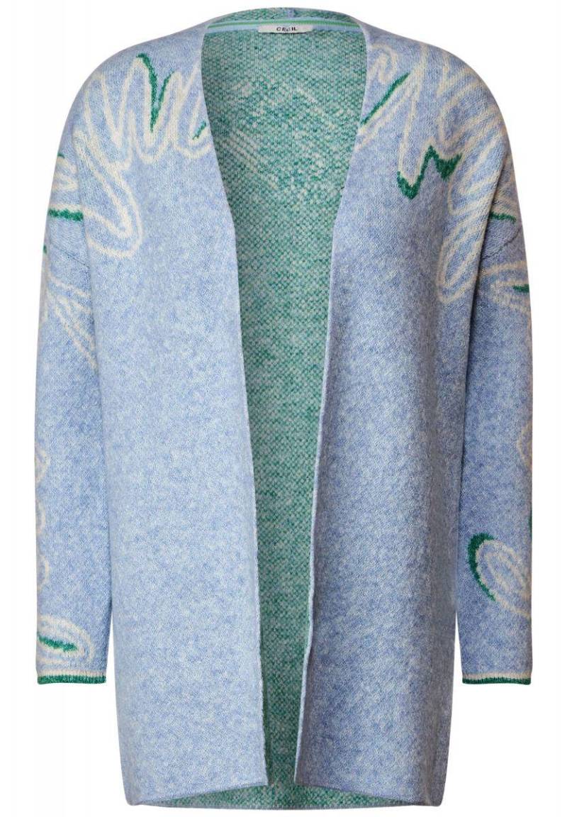 Cecil - Offener Cardigan mit Wording blau - Gr. - XS von Cecil