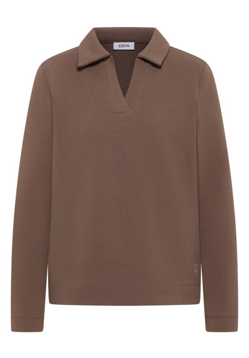 Cecil - Poloshirt in Unifarbe beige - Gr. - XXL von Cecil