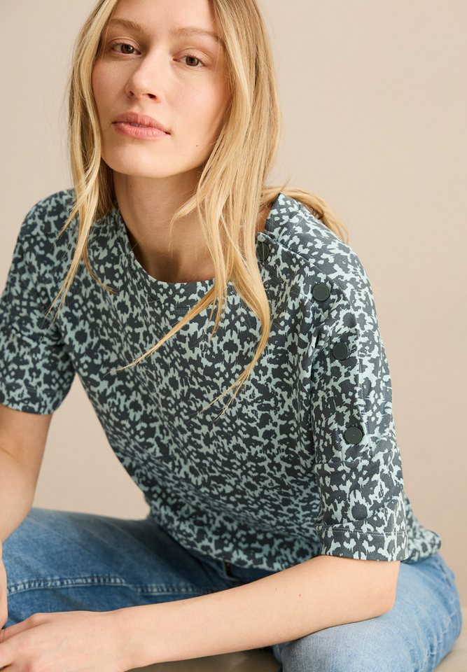 CECIL Print-Shirt mit Minimalprint und Knopfdetail von CECIL