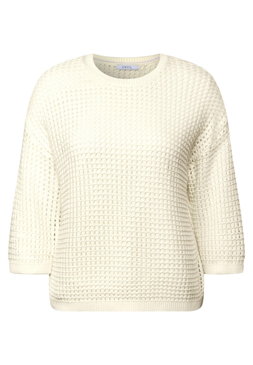 Cecil - Pullover im Häkel-Optik weiß - Gr. - L von Cecil