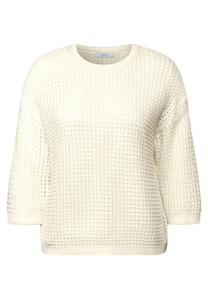 Cecil - Pullover im Häkel-Optik weiß - Gr. - L von Cecil