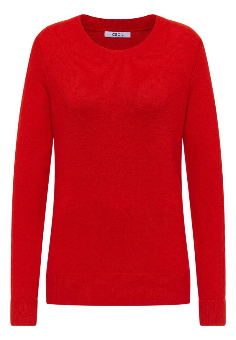 Cecil - Pullover mit Strickdetail rot - Gr. - M von Cecil