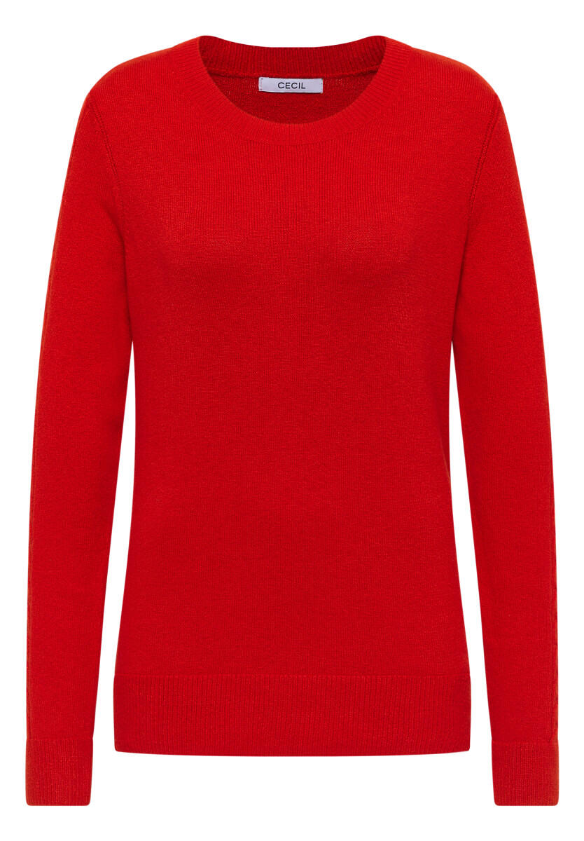 Cecil - Pullover mit Strickdetail rot - Gr. - XS von Cecil