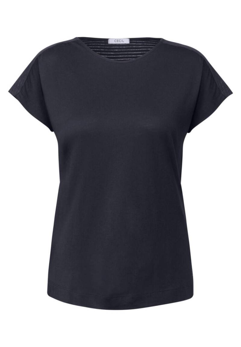 Cecil - Shirt mit Burn-Out-Details blau - Gr. - M von Cecil