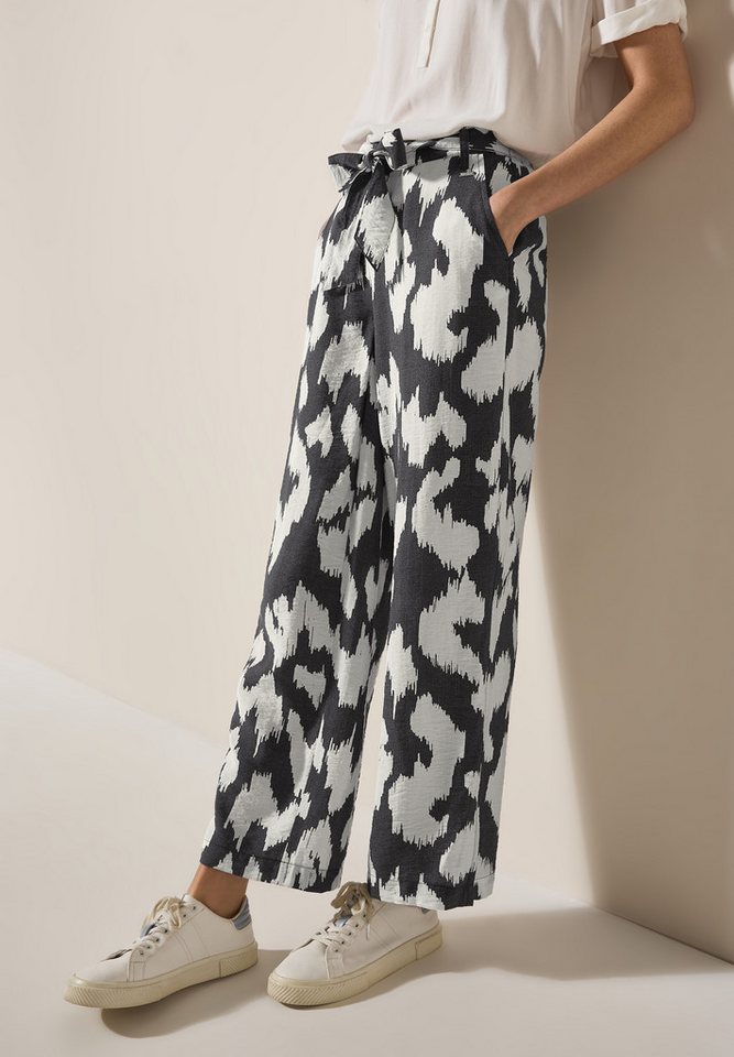 CECIL Stoffhose Style Neele Sommerhose mit grafischem Muster und Gürteldetail vorne von CECIL
