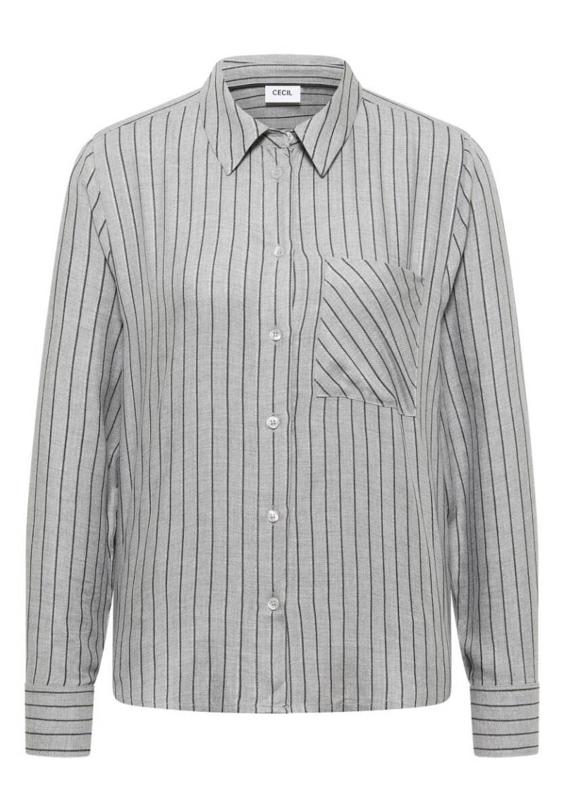 Cecil - Streifen Flanell-Hemdbluse grau - Gr. - XS von Cecil