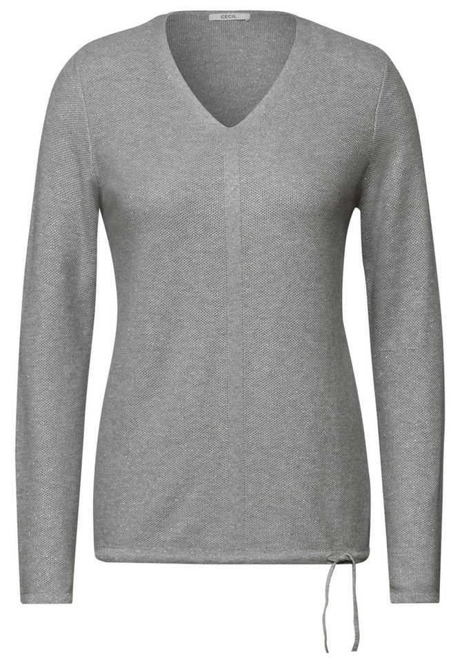 CECIL Strickpullover Structured Lurex V-Neck von CECIL