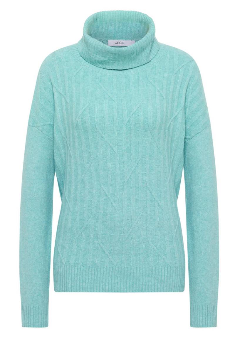 Cecil - Struktur Rollkragenpullover blau - Gr. - L von Cecil