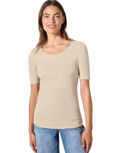 Cecil Damen B317515 T-Shirt, Pearl Beige, XXL von Cecil