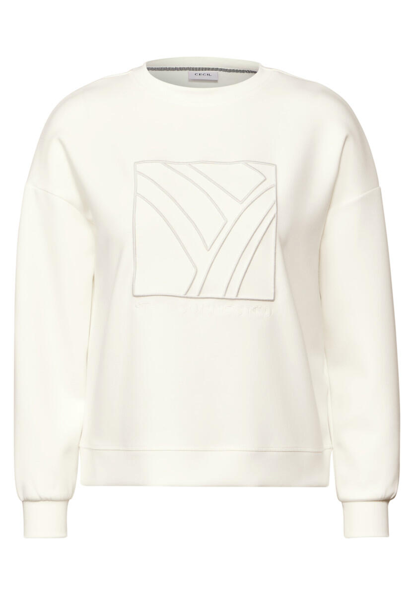 Cecil - Sweatshirt mit Artwork weiß - Gr. - S von Cecil