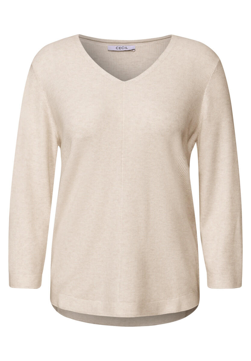 Cecil - V-Neck Strickpullover beige - Gr. - XXL von Cecil