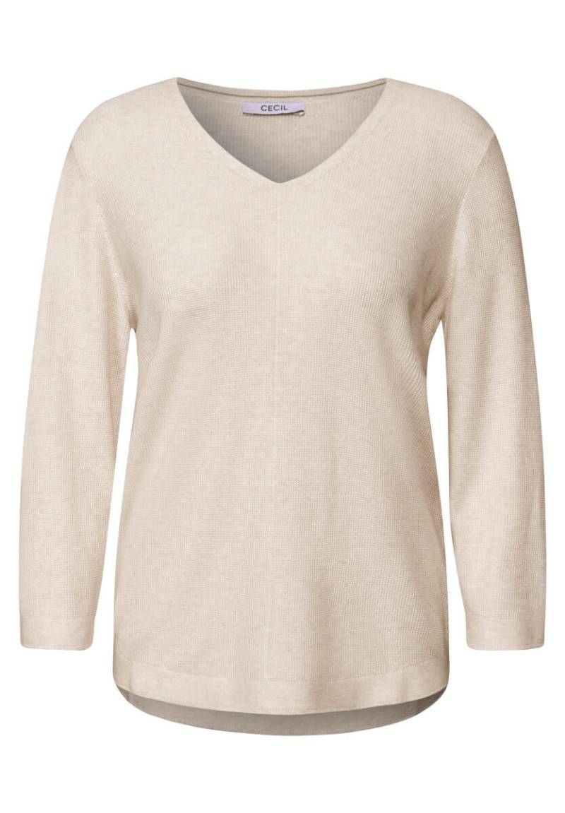 Cecil - V-Neck Strickpullover beige - Gr. - XXL von Cecil