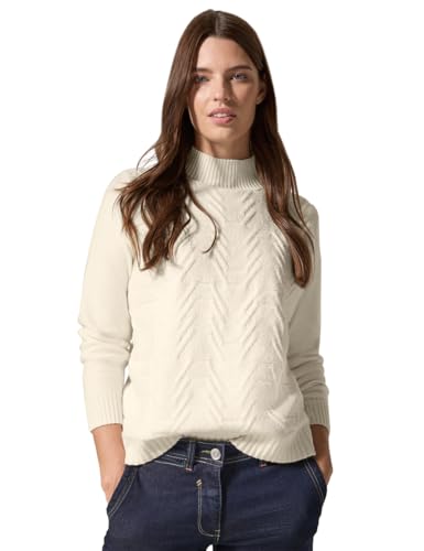 CECIL Damen B302813 EOS_Jacquard Pullover Solid, Birch White,XXL von Cecil