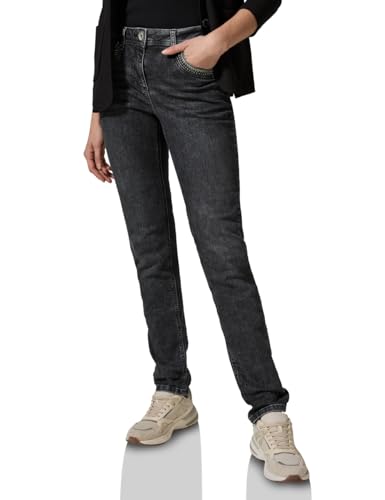 CECIL Damen B378061 EOS_Style Scarlett with Deco, Schwarze Used-Waschung,31W / 32L von Cecil