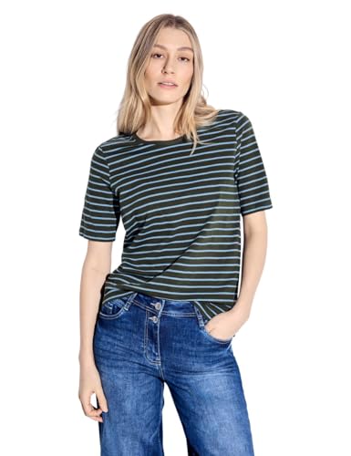 CECIL Damen B321114 Gestreiftes T-Shirt, cool Khaki, XS CECIL Damen B321114 Gestreiftes T-Shirt, cool Khaki, XS von Cecil