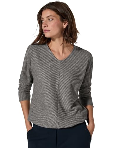 CECIL Damen B322386 Melange Ottoman T-Shirt, Flint Grey Melange,XXL von Cecil