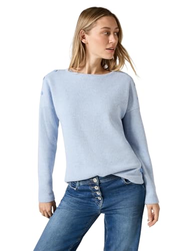 CECIL Damen B322274 Melange Shirt Mit Knöpfen, Whisper Blue Melange, XL EU CECIL Damen B322274 Melange Shirt Mit Knöpfen, Whisper Blue Melange, XL EU von Cecil