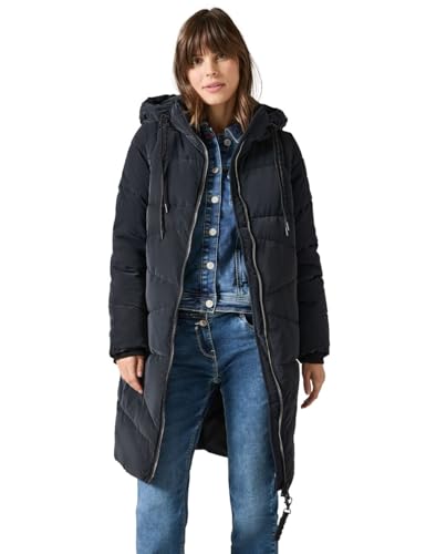 CECIL Damen B101057 Puffer Coat w. Detachable Sleeves, dark navy blue, M von Cecil