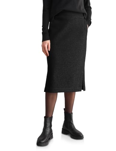 CECIL Damen B361635 Rock mit Glitzerdetails, Black Melange, M von Cecil