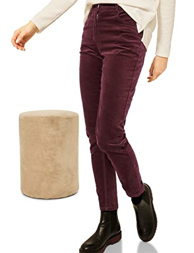 Samthose Slim Fit High Waist Slim Legs Baumwollhose von Cecil