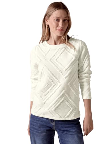 CECIL Damen B322263 Shirt mit 3D Strukturmuster, Vanilla White, M von Cecil