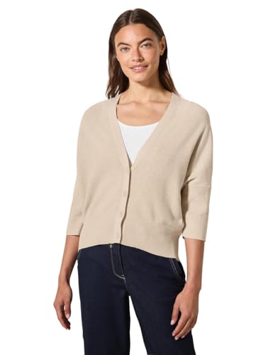 Cecil Damen B253959 Strickjacke, Pearl Beige Mel, M von Cecil