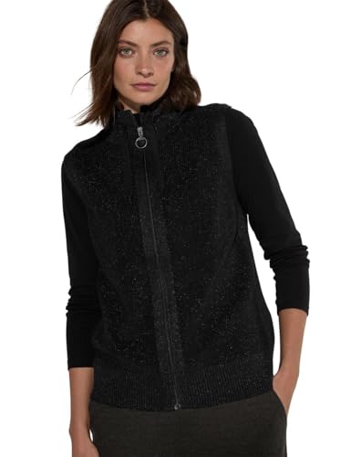 CECIL Damen B253894 Structured Lurex Zip Vest, Black Lurex, M EU von Cecil