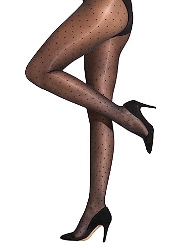 Cecilia de Rafael Eterno Pois Polka Dot Tights-2XL-Black von Cecilia de Rafael