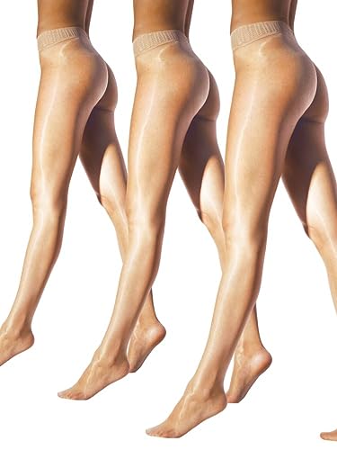 Cecilia de Rafael Sevilla Gloss Libero Seamless Tights 3 Pair Pack-XL-Black von Cecilia de Rafael