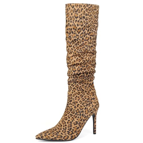 Ceciloroda DaHerren Knee Hohe Stiefel Leopard Slouchy Ruched Wide Calf Fall Schuhe Pointed Toe Pull On Dressy Stiefel Stiletto Gemütlich Size 39 Ceciloroda DaHerren Knee Hohe Stiefel Leopard Slouchy Ruched Wide Calf Fall Schuhe Pointed Toe Pull On Dressy Stiefel Stiletto Gemütlich Size 39 von Ceciloroda
