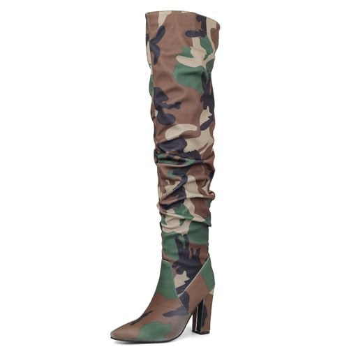 Ceciloroda DaHerren Thigh Hohe Stiefel Brown Slouchy Ruched Wide Calf Fall Schuhe Pointed Toe Pull On Dressy OverKniestiefel Blockabsatz Size 39 Ceciloroda DaHerren Thigh Hohe Stiefel Brown Slouchy Ruched Wide Calf Fall Schuhe Pointed Toe Pull On Dressy OverKniestiefel Blockabsatz Size 39 von Ceciloroda