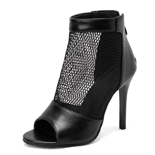 Ceciloroda Dressy Bootie Sandalen Peep Toe Stiletto für Damen Ankle Wrap Spitze Mesh Hochzeit Dance Party Heels Performance Schuhe Black Size 41 Ceciloroda Dressy Bootie Sandalen Peep Toe Stiletto für Damen Ankle Wrap Spitze Mesh Hochzeit Dance Party Heels Performance Schuhe Black Size 41 von Ceciloroda