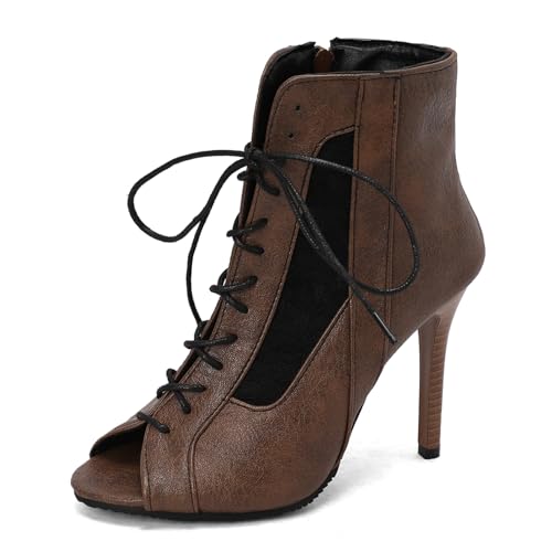 Ceciloroda Stylish Bootie Sandalen Peep Toe Stiletto für Damen Ankle Wrap Spitze Mesh Hochzeit Dance Party Heels Performance Schuhe Brown Size 42 Ceciloroda Stylish Bootie Sandalen Peep Toe Stiletto für Damen Ankle Wrap Spitze Mesh Hochzeit Dance Party Heels Performance Schuhe Brown Size 42 von Ceciloroda
