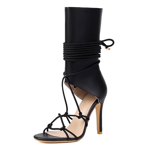 Ceciloroda Tie up Gladiator Sandalen Stiletto für Damen Ankle Wrap Open Toe Motorcycle Biker Schuhe Dressy Party Heels Performance Schuhe Black Size 38 Ceciloroda Tie up Gladiator Sandalen Stiletto für Damen Ankle Wrap Open Toe Motorcycle Biker Schuhe Dressy Party Heels Performance Schuhe Black Size 38 von Ceciloroda