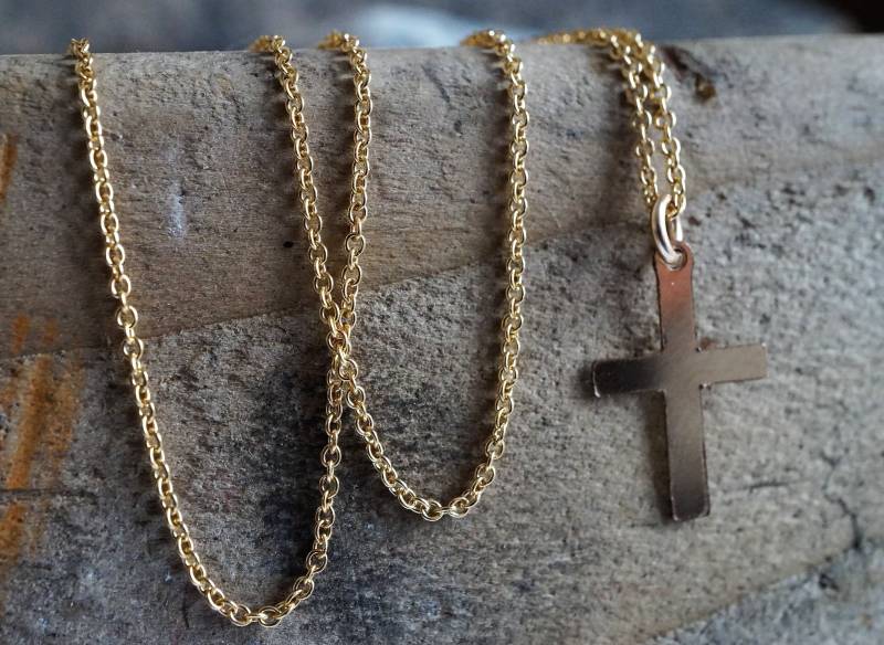 Gold Filled Kreuz Halskette Zierlich Geschenk Für Sie Weiblich Zierliche 14K Schmuck von CecylDesign