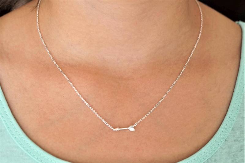 Pfeil Sterling Silber Halskette Zierliche Feminin Gegliederte Halskette von CecylDesign