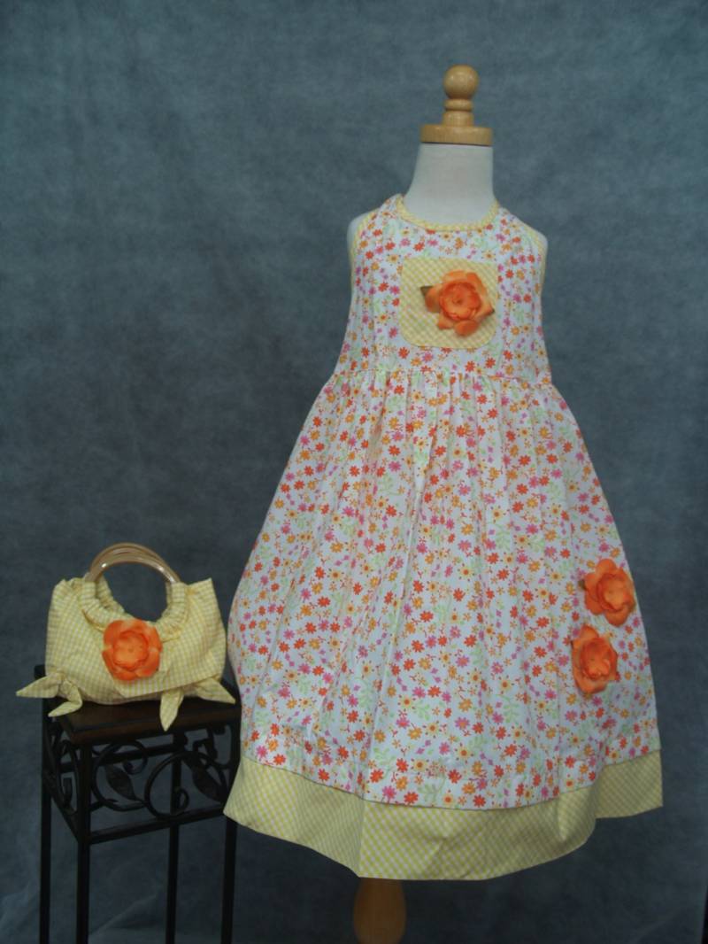 Sommerliches Neckholderkleid Mit Passender Tasche Gr.6 Mädchen von CecysChildren
