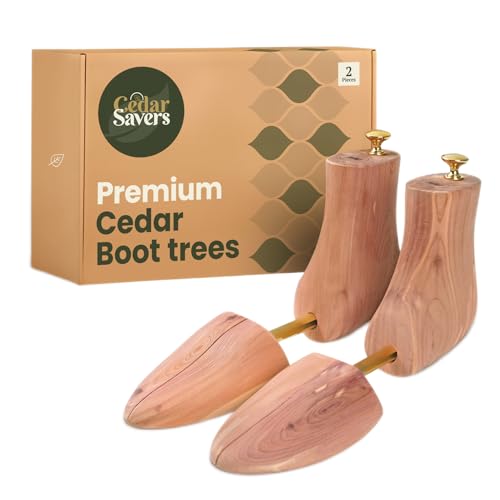 CedarSavers Zedernholz-Stiefelbaum für Herren – natürliches, aromatisches Holz, in den USA gewachsen, für Stiefel und Schuhe, Aufbewahrungstasche im Lieferumfang enthalten, cedar, Medium / 7 - 8.5 US von CedarSavers