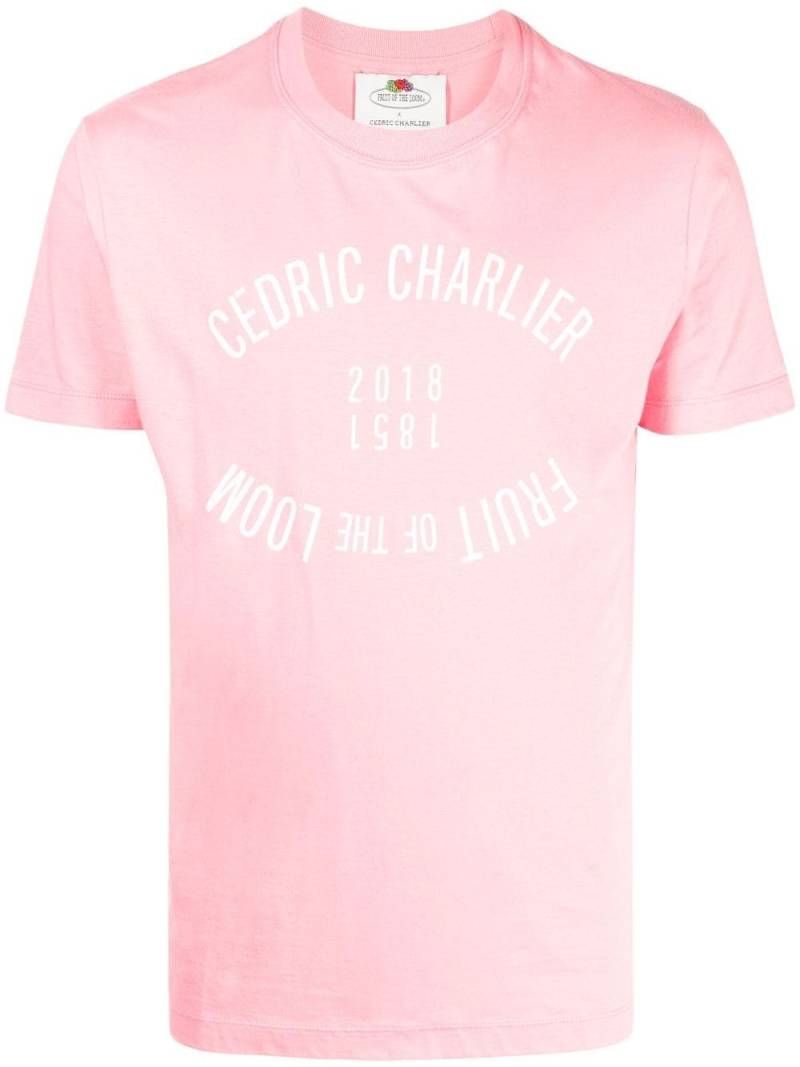 Cédric Charlier T-Shirt mit Logo-Print - Rosa von Cédric Charlier