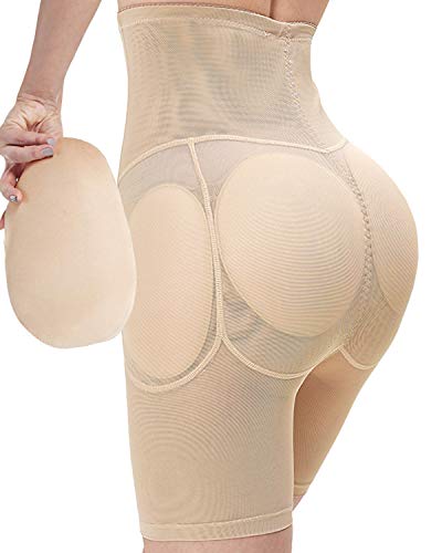 Ceestyle Damen Push Up Po Butt Lifter Padded Höschen Unterwäsche Nahtlose Shapewear Hip Enhancer mit Form Polster Seamless Panty (XL, Beige) von Ceestyle