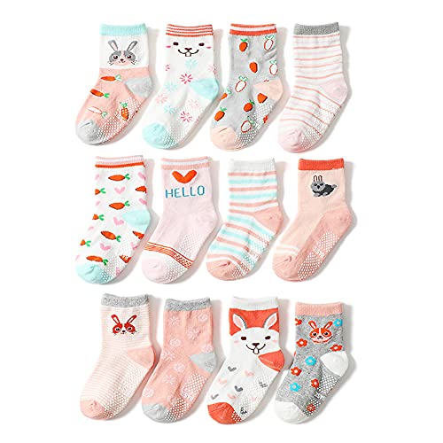 Ceguimos 12er Pack Baby Kleinkinder ABS Antirutsch Socken, Set F, 3-5 Jahre von Ceguimos