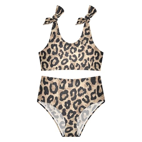 Mädchen Tankini Badeanzug 2-teilig rosa Einhorn Donuts Sommer Strand Bikini Badeanzug 3T, Gepard, 7-8 Jahre von Ceiurey
